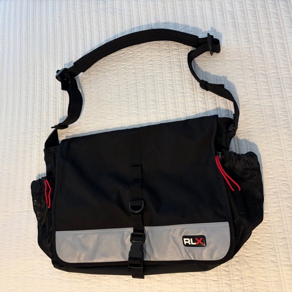 Black and Gray Messenger Bag for Men